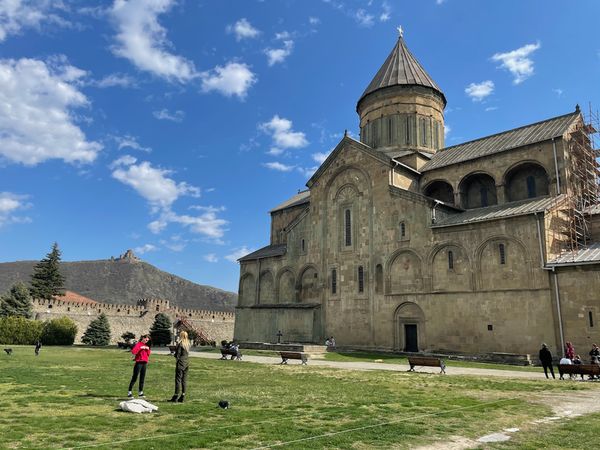 Svetitskhoveli — cathedral seen from the lawn