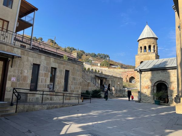 Samtavro Monastery bell tower in the courtyard