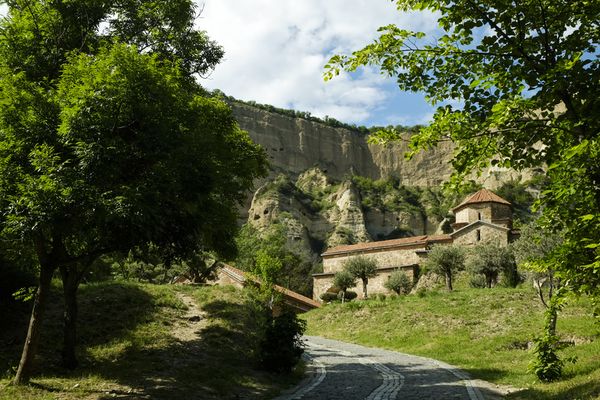 Shiomghvime monastic complex inside the canyon