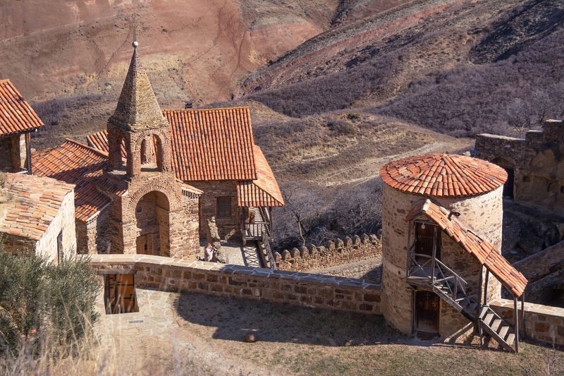 Stone church and bell tower of David Gareja monastery