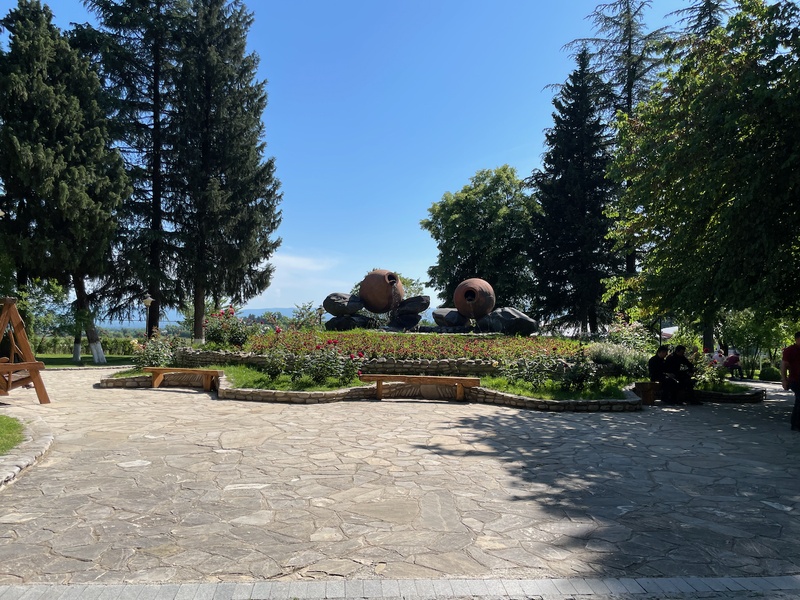 Khareba park with qvevri sculptures