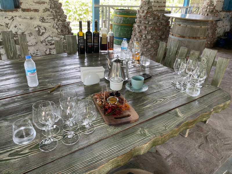 Table set for wine tasting