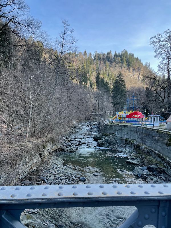 Mineral water spring pavilion in Borjomi park