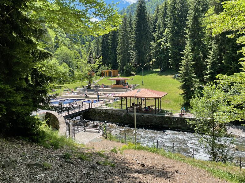 Bridge over the sulfur springs in Borjomi