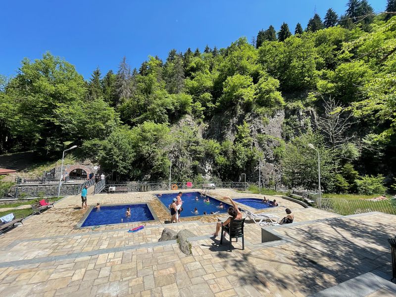 Recreation area at the sulfur thermal pools in Borjomi