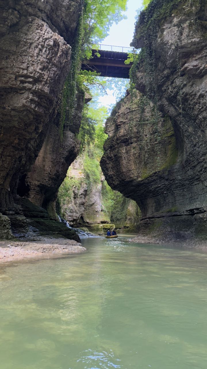 Bridge high above the canyon gorge